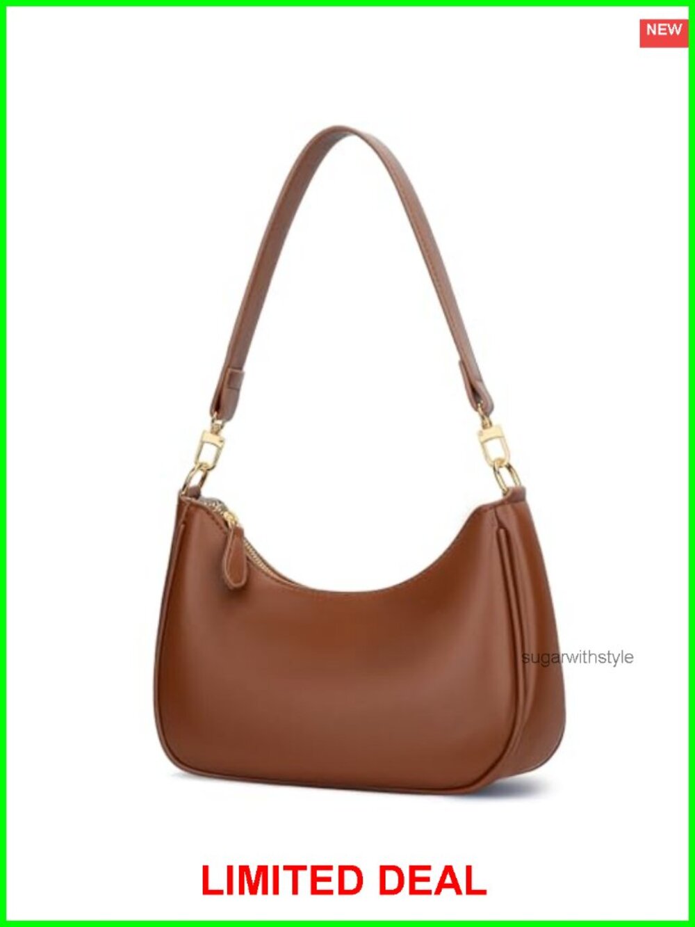 PU Leather Hobo Shoulder Bag Cute Underarm Purse with Chain Strap